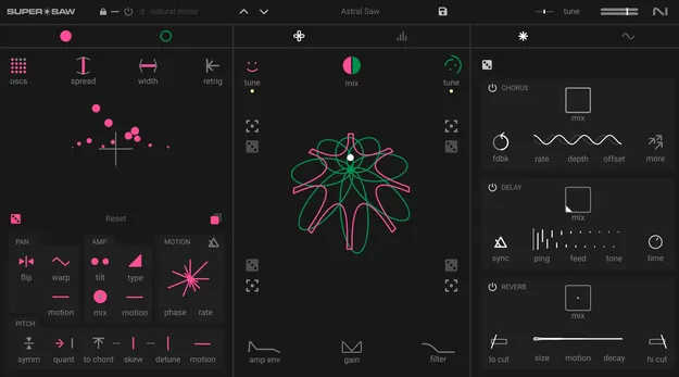 Super*Saw synth plugin interface by Native Instruments