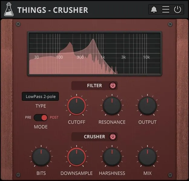 Things – Crusher by AudioThing multi-effect plugin interface