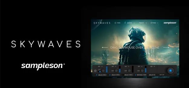 SkyWaves by Sampleson cinematic soundscape synth plugin interface