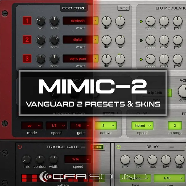MIMIC-2 Vanguard 2 Presets & Skins preset pack artwork for reFX Vanguard 2