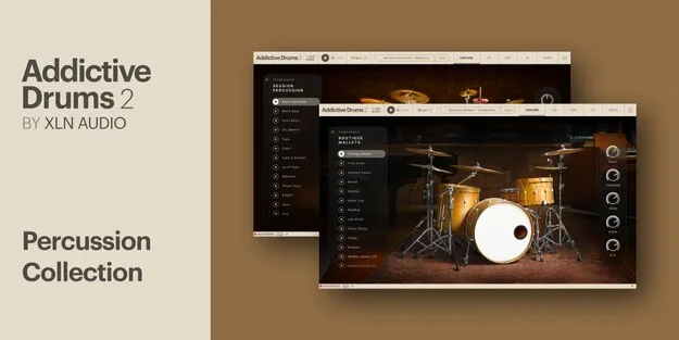 Addictive Drums 2: Percussion Collection preset pack artwork for Addictive Drums 2