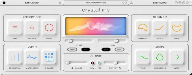 Crystalline algorithmic reverb plugin interface by Baby Audio