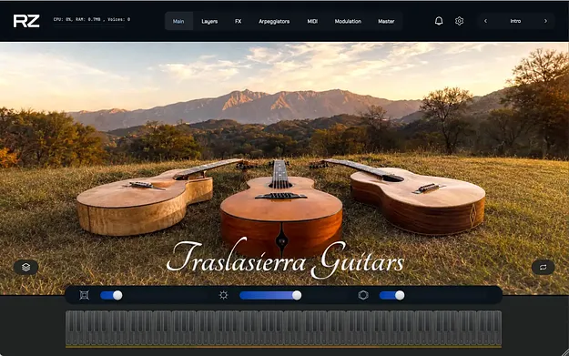 Traslasierra Guitars by ZAK Sound acoustic guitar sample library interface