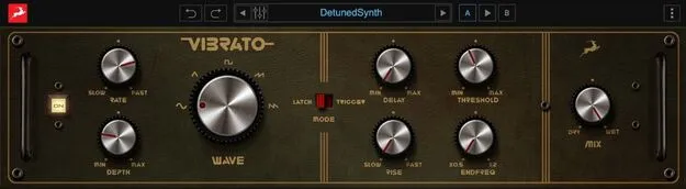 Adaptive Vibrato by Antelope Audio vibrato effect plugin interface