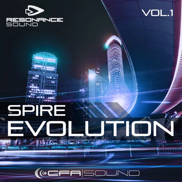 CFA Sound Spire Evolution Vol. 1 EDM preset pack artwork for Reveal Sound Spire