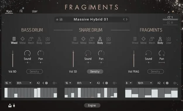 Fragments - Modern Percussion by Sonuscore Kontakt instrument interface