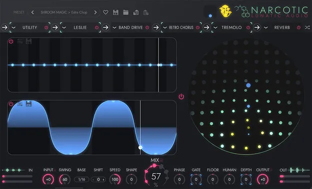 Narcotic by Lunatic Audio multi-effect plugin interface