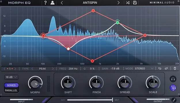 Morph EQ by Minimal Audio EQ plugin interface with morph path editor