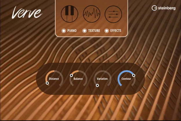 Verve felt piano virtual instrument plugin by Steinberg interface