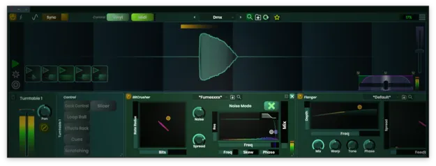 Scratch Track by Stagecraft Software DJ scratch plugin interface