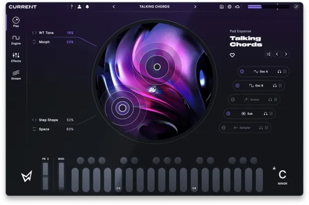 Current 2.0 by Minimal Audio synth plugin interface