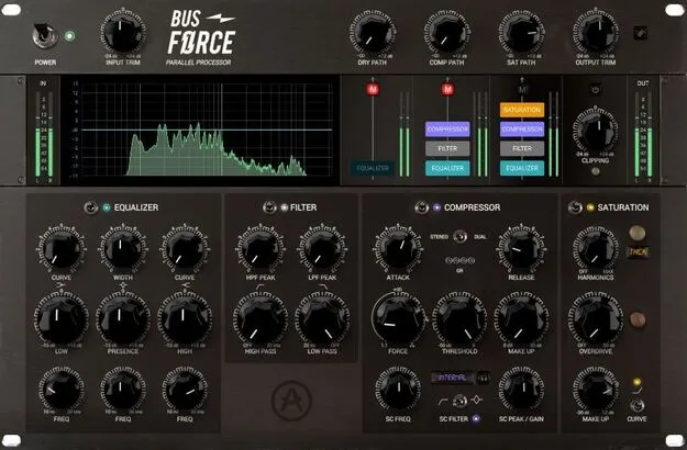 Bus FORCE by Arturia parallel processing plugin interface
