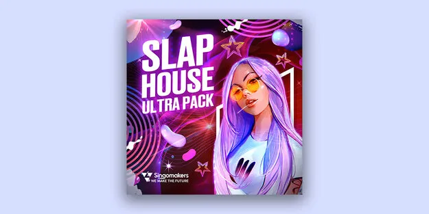 Slap House Ultra Pack by Singomakers Sounds preset and sample pack artwork for Serum