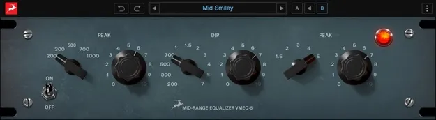 VMEQ-5 by Antelope Audio mid-range EQ plugin interface