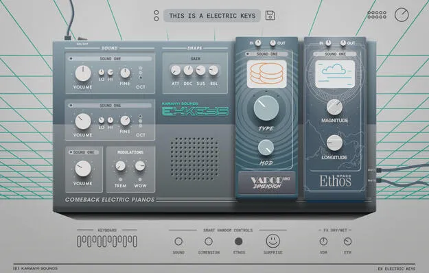 Electric Keys by Karanyi Sounds FM electric piano plugin interface