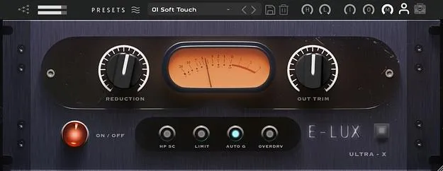 E-LUX optical compressor plugin interface by Tone Empire