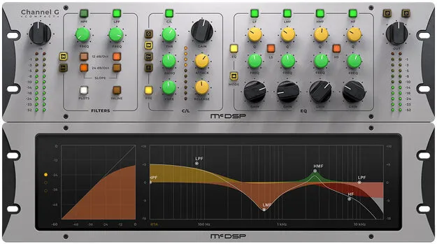 Channel G Compact Native v7 by McDSP channel strip plugin interface