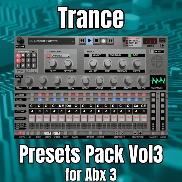 Abx3 Trance Presets Vol. 3 preset pack artwork for ABx3 synthesizer