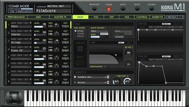 M1 by KORG synth plugin interface