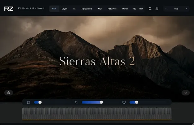 Sierras Altas 2 by ZAK Sound cinematic sampled instrument interface