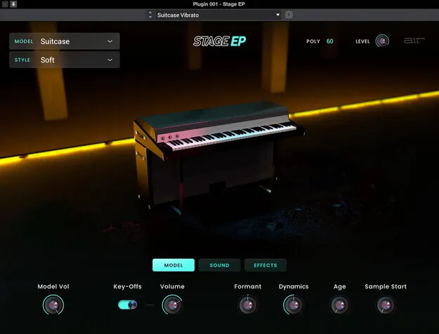 Stage EP by AIR Music Technology electric piano plugin interface