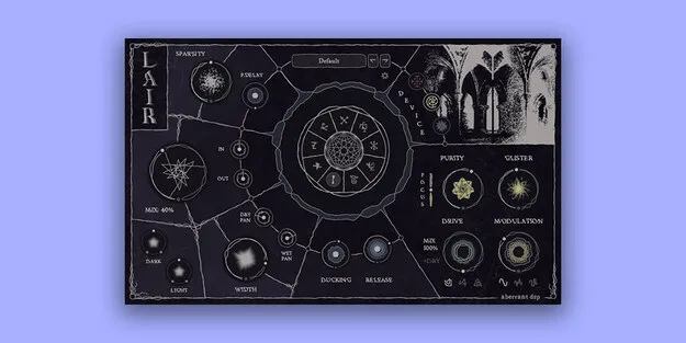 Lair reverb effect plugin interface by Aberrant DSP