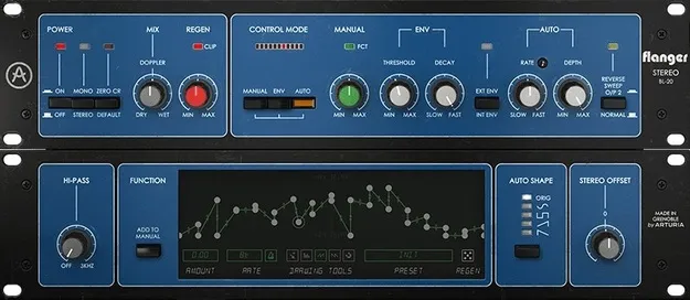 Flanger BL-20 by Arturia flanger effect plugin interface