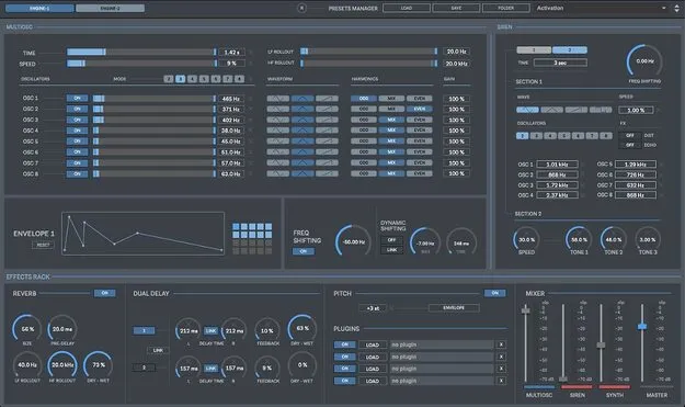 Spacelab by Digital Brain Instruments standalone UI sound design synth interface
