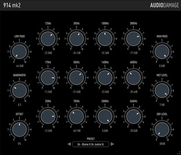 914 MK 2 by Audio Damage filter bank effect plugin interface