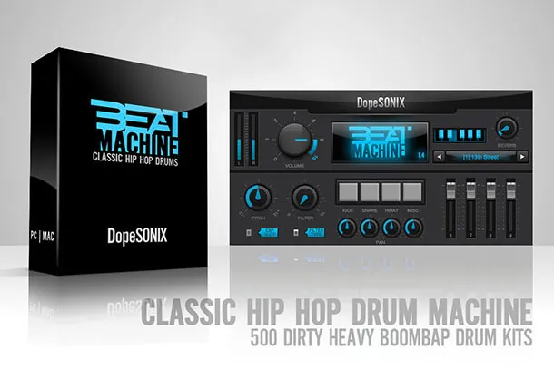 Beat Machine 1 by DopeSONIX drum machine plugin interface