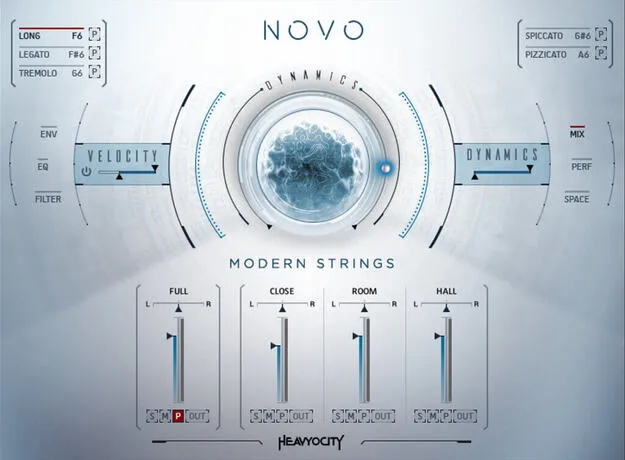 NOVO Modern Strings by Heavyocity Kontakt strings instrument interface