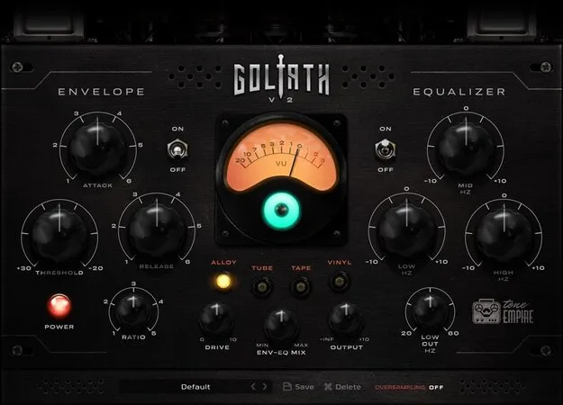 Goliath V2 by Tone Empire channel strip plugin interface