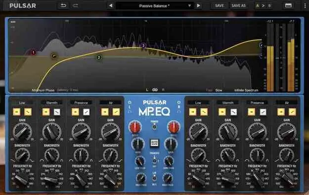 MP-EQ passive EQ plugin interface by Pulsar Audio