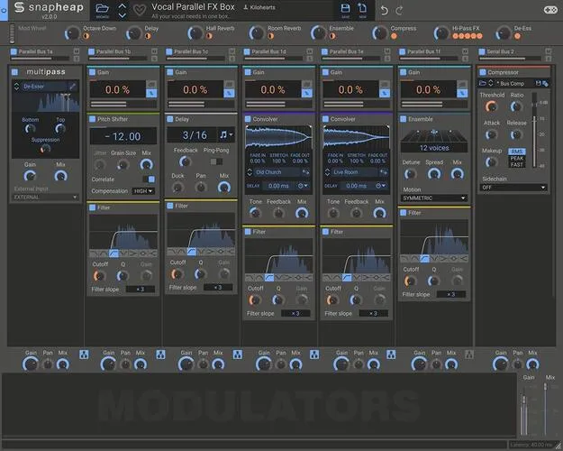 Snap Heap modular effects host plugin interface by Kilohearts