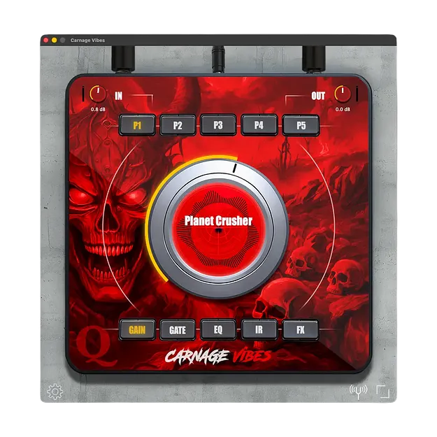 Carnage Vibes by Quantum DSP metal guitar amp plugin interface