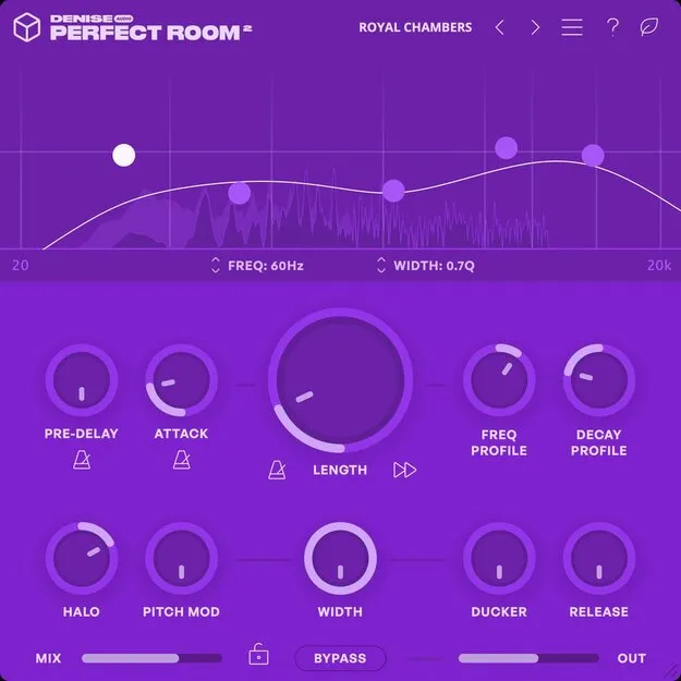 Perfect Room 2 by Denise Audio reverb plugin interface