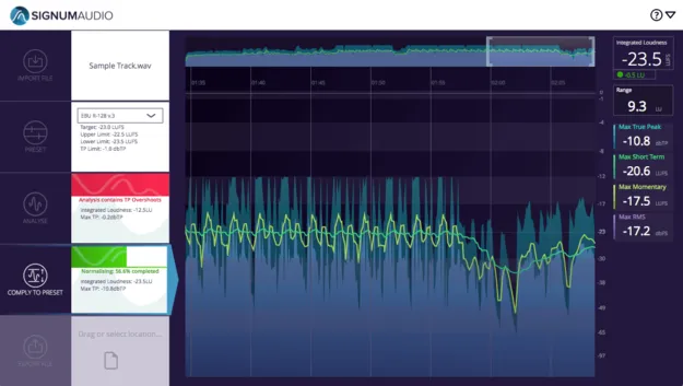 BUTE Loudness Normaliser Surround by Signum Audio standalone loudness normalisation interface