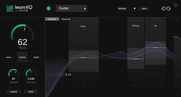 learn:EQ by sonible AI equalizer plugin interface