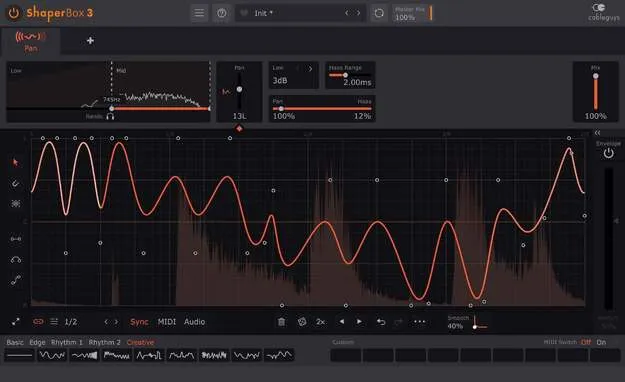 PanShaper 4 by Cableguys stereo autopanner plugin interface