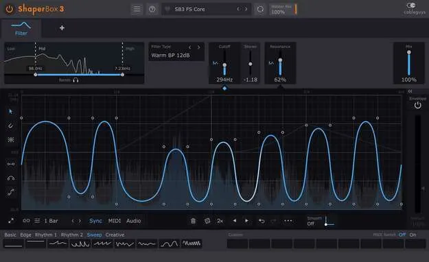FilterShaper Core 3 by Cableguys filter plugin interface