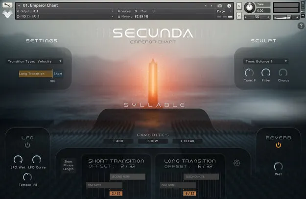 Secunda throat singing instrument by Wavelet Audio Kontakt interface