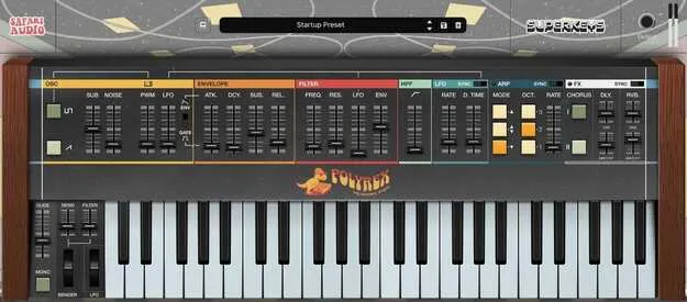 PolyRex vintage polyphonic synth plugin interface by Safari Audio