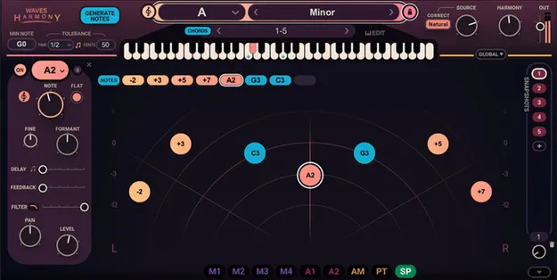 Waves Harmony vocal harmony plugin interface by Waves