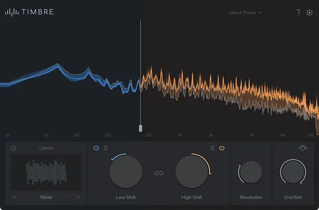 TIMBRE by zplane formant-shifting plugin interface