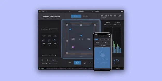 Space Controller Studio surround and immersive panning plugin by Sound Particles interface