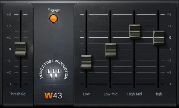 W43 Noise Reduction Plugin by Waves audio restoration interface