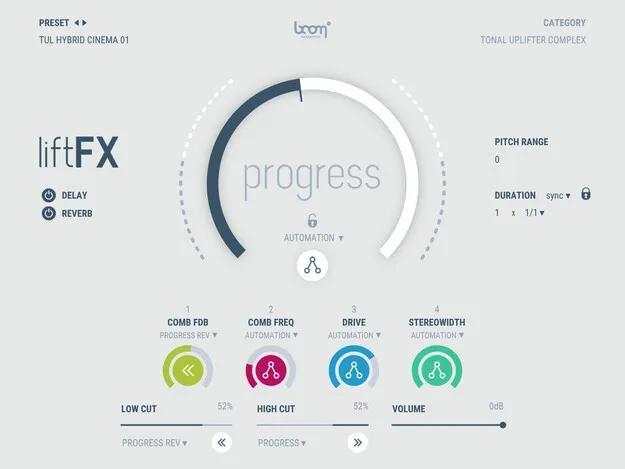 LIFTFX by Boom riser and build-up effect plugin interface