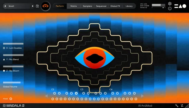 Nagual by MNTRA Instruments virtual instrument plugin interface