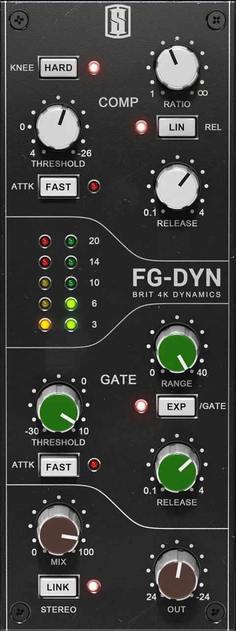 FG-Dynamics compressor and gate plugin interface by Slate Digital