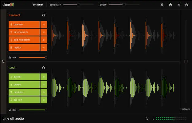 dime[tt] transient shaper plugin interface by time off audio
